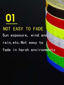 1 pieza de color al azar luminoso reflectante cinta - Multicolor - Ver 7