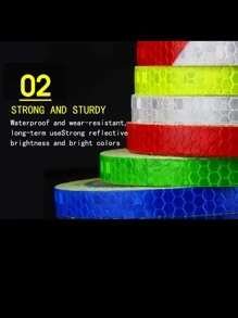 1 pieza de color al azar luminoso reflectante cinta - Multicolor - Ver 8