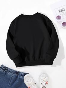 Áo nỉ bé gái Tim Lá thư Giải trí - màu đen - Xem 2