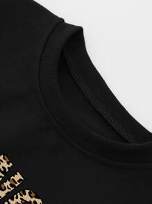 Áo nỉ bé gái Tim Lá thư Giải trí - màu đen - Xem 3