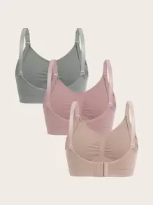 SHEIN Reggiseno per l"allattamento ruched per maternità, confezione da 3 per donne in stato interessante