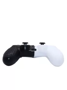 PS4 Black & White Splash Silicone Controller Grip, Anti-Sweat And Anti-Slip (Asymmetrical Black & White Dye Placement) - Black and White - View 4
