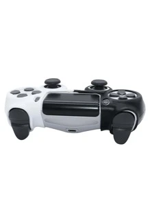 PS4 Black & White Splash Silicone Controller Grip, Anti-Sweat And Anti-Slip (Asymmetrical Black & White Dye Placement) - Black and White - View 5
