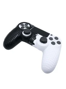 PS4 Black & White Splash Silicone Controller Grip, Anti-Sweat And Anti-Slip (Asymmetrical Black & White Dye Placement) - Black and White - View 7