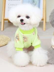 1 áo hoạt hình họa tiết gấu thú cưng cho chó và mèo cho mùa thu và mùa đông - Màu xanh Bạc hà - Xem 3