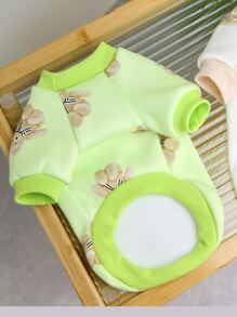 1 áo hoạt hình họa tiết gấu thú cưng cho chó và mèo cho mùa thu và mùa đông - Màu xanh Bạc hà - Xem 5