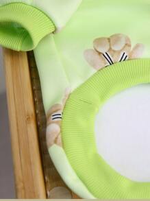 1 áo hoạt hình họa tiết gấu thú cưng cho chó và mèo cho mùa thu và mùa đông - Màu xanh Bạc hà - Xem 6