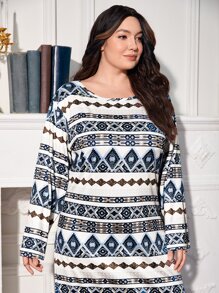 Plus Geo Print Nightdress
