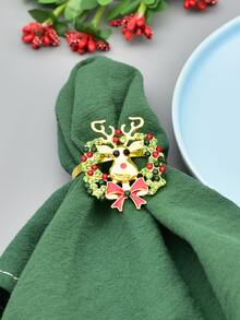 20 件/12 件/6 件/4 件/1 件优雅圣诞鹿头餐巾环餐桌装饰用品，批发 - 彩色 - 查看 3