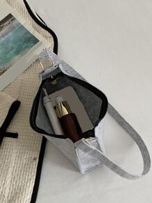 Felt Tối giản Cái túi - Màu Xám nhạt - Xem 5