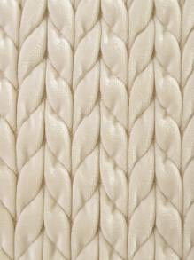 1入組幾何圖案天鵝絨刺繡枕套，帶包縫線 - 米色 - 查看 6