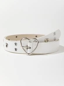 Heart Buckle Belt With Punch Tool Halloween Valentine's Day Valentines - White - View 1