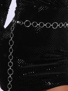 Elegante cinturón de cadena de metal punk - Cadena de playa de viaje para mujeres, Halloween, verano, escuela, otoño, Halloween - Ver 2