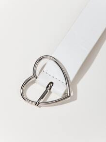 Heart Buckle Belt With Punch Tool Halloween Valentine's Day Valentines - White - View 2