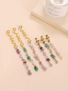 6入組珠子裝飾電話綫髮圈帶工具 - 彩色 - 查看 2