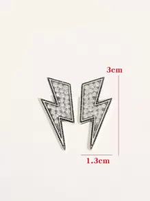 Rhinestone Lightning Design Stud Earrings - Multicolor - View 3