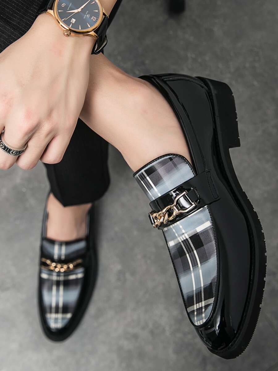 Men's Buckled Pu Leather Shoes For Banquets, Parties, Dancing, Weddings As Groom/groomsman