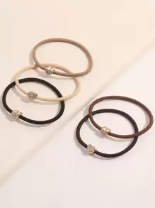 10pcs Rhinestone Detail Heart Decor Hair Tie Party Valentine's Day Valentines Ponytail Holders Hair Elastics Hair Rubber Bands Scrunchies Hair Rope Elastic Hair Tie, Hair Bobbles Hair Accessories Head Accessories - Multicolor - View 2