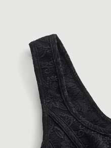 SHEIN MOD Áo hai dây màu trơn Giải trí - màu đen - Xem 6