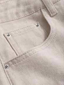 DAZY 斜口袋直筒牛仔褲