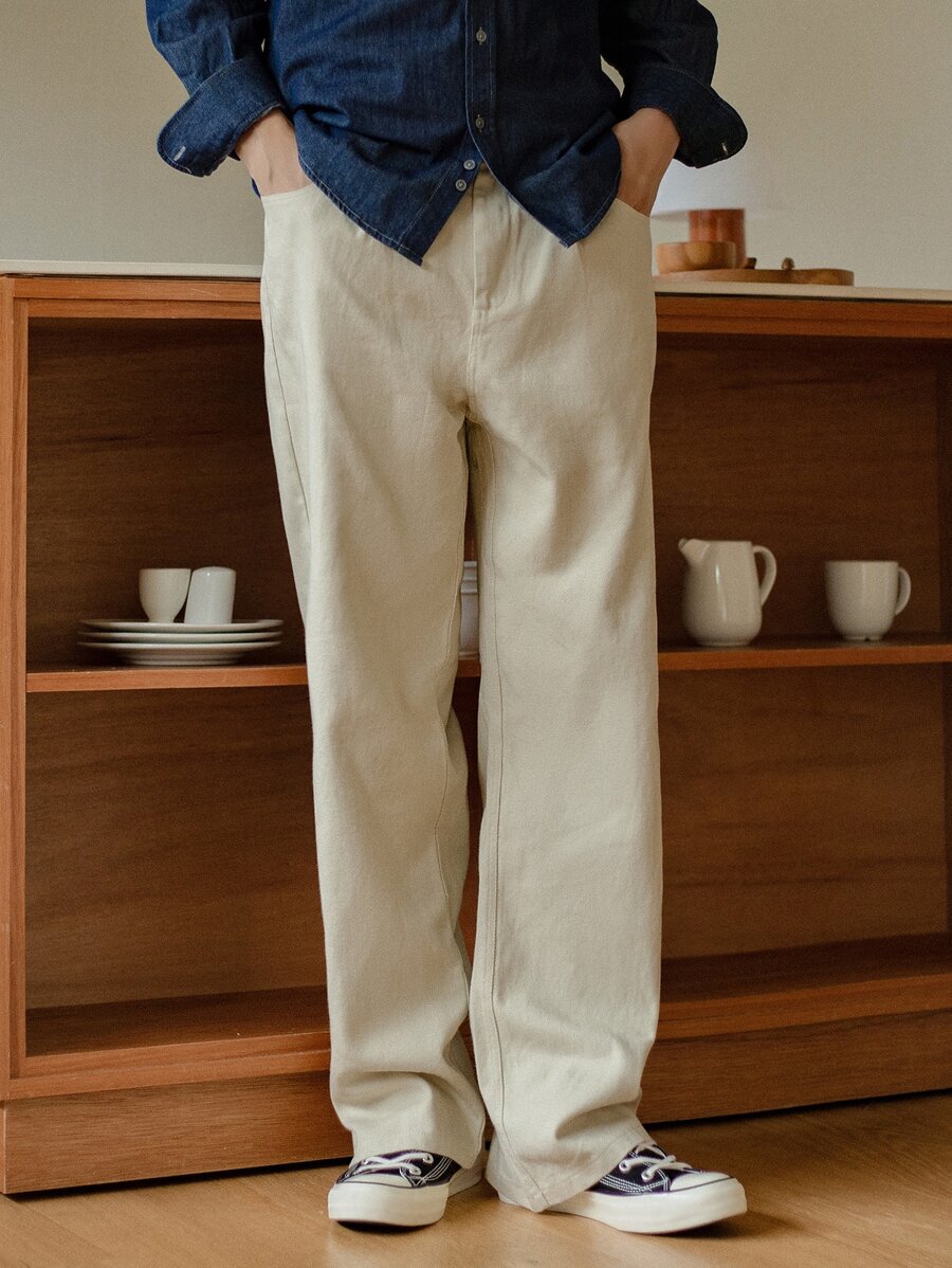 DAZY Men Zipper Fly Straight Leg Pants, Back To School
