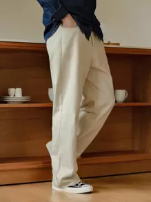 DAZY Men Zipper Fly Straight Leg Pants, Back To School