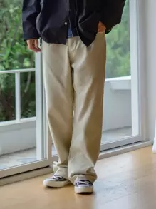 DAZY Men Zipper Fly Straight Leg Pants, Back To School