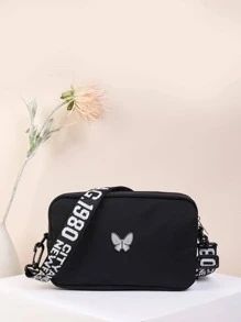 Túi Crossbody Nữ Lá thư Có thể điều chỉnh được Mốt - màu đen - Xem 3