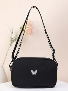 Túi Crossbody Nữ Lá thư Có thể điều chỉnh được Mốt - màu đen - Xem 5