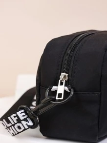 Túi Crossbody Nữ Lá thư Có thể điều chỉnh được Mốt - màu đen - Xem 6