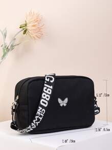 Túi Crossbody Nữ Lá thư Có thể điều chỉnh được Mốt - màu đen - Xem 7