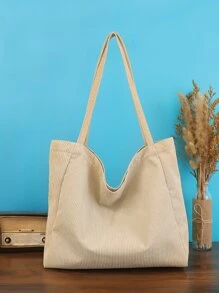 Minimalist Shoulder Tote Bag School Bag,Back To School,Large Capacity,Classic Casual,Foldable,Portable, Suitable For Teen Girls Women College Students,White-Collar Workers, Perfect For Back To School,First Day Of School,Middle School, High School, Tote Bag Large, Best Fall Inspo Ideas, Literary School Bag & Bookbag For Women Or Students, Perfect For Books, Shopping, Back To School And More - Khaki - View 6