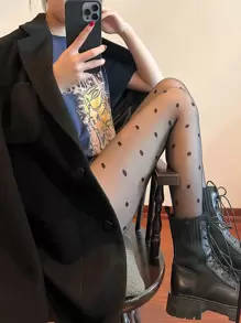 Medias de lunares - Negro - Ver 1