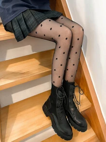 Medias de lunares - Negro - Ver 3