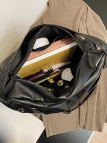 Không thấm nước, nhẹ, kinh doanh bình thường, sức chứa lớn Túi Hobo chống nước tối giản dành cho nữ tuổi teen Sinh viên đại học, tân binh và nhân viên cổ trắng Hoàn hảo cho văn phòng, đại học, công việc, kinh doanh, đi làm, trung học cơ sở, trung học phổ thông, trở lại trường học - màu đen - Xem 5