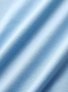 SHEIN EZwear 休閒卡通T恤 - 淺藍色 - 查看 3