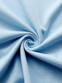 SHEIN EZwear 休閒卡通T恤 - 淺藍色 - 查看 4