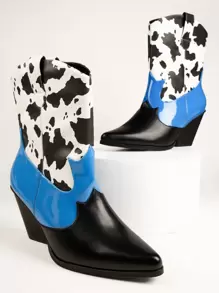 尖頭牛仔美式短靴 - 彩色 - 查看 2