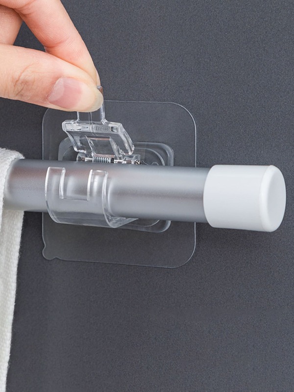 2pcs Curtain Rod Brackets,Self Adhesive Drapery Hook Holders,Nail Free