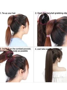 Medium Curly Ponytail Synthetic Hair Extension - Brown - View 7