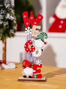 1 件圣诞节小矮人与字母设计装饰工艺品最佳礼物 - 彩色 - 查看 1