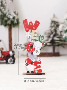 1 件圣诞节小矮人与字母设计装饰工艺品最佳礼物 - 彩色 - 查看 5