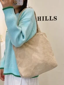 轻便、经典、休闲、便携简约单肩手提包，适合少女、女大学生、新手和白领人士，非常适合办公室、大学、工作、商务、通勤、户外、旅行、郊游、购物、度假、大号时尚手提包，最佳秋季灵感创意 - 卡其色 - 查看 5