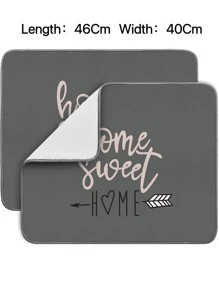 1pc Letter Graphic Sấy khô - Xám - Xem 4