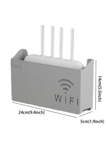 1 pezzo Rack di stoccaggio del router montaggio a parete - Grigio - Visualizzare 4