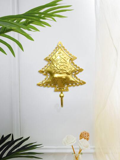 1 pieza Gancho mural con patrón de alce en forma de árbol de Navidad