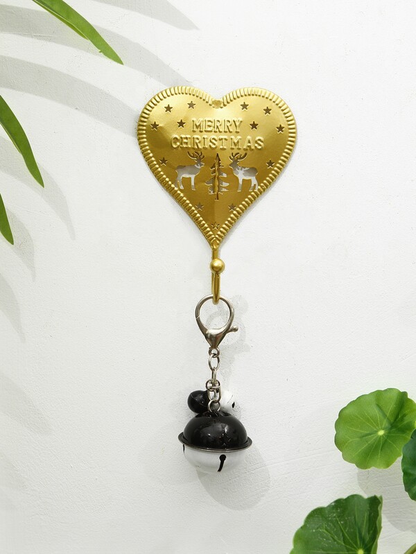 1 pieza Gancho mural Navidad con estampado de slogan con diseño de corazón