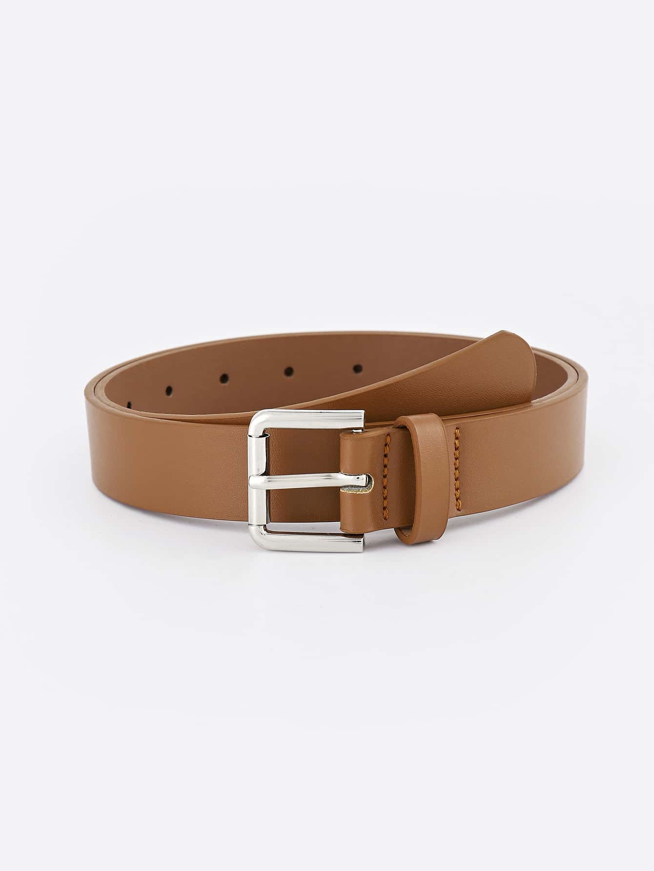 Square Buckle Belt - Camel - View 1