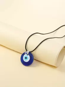 Evil Eye Pattern Round Pendant Necklace