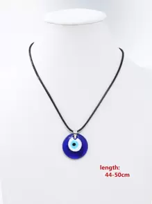 Evil Eye Pattern Round Pendant Necklace